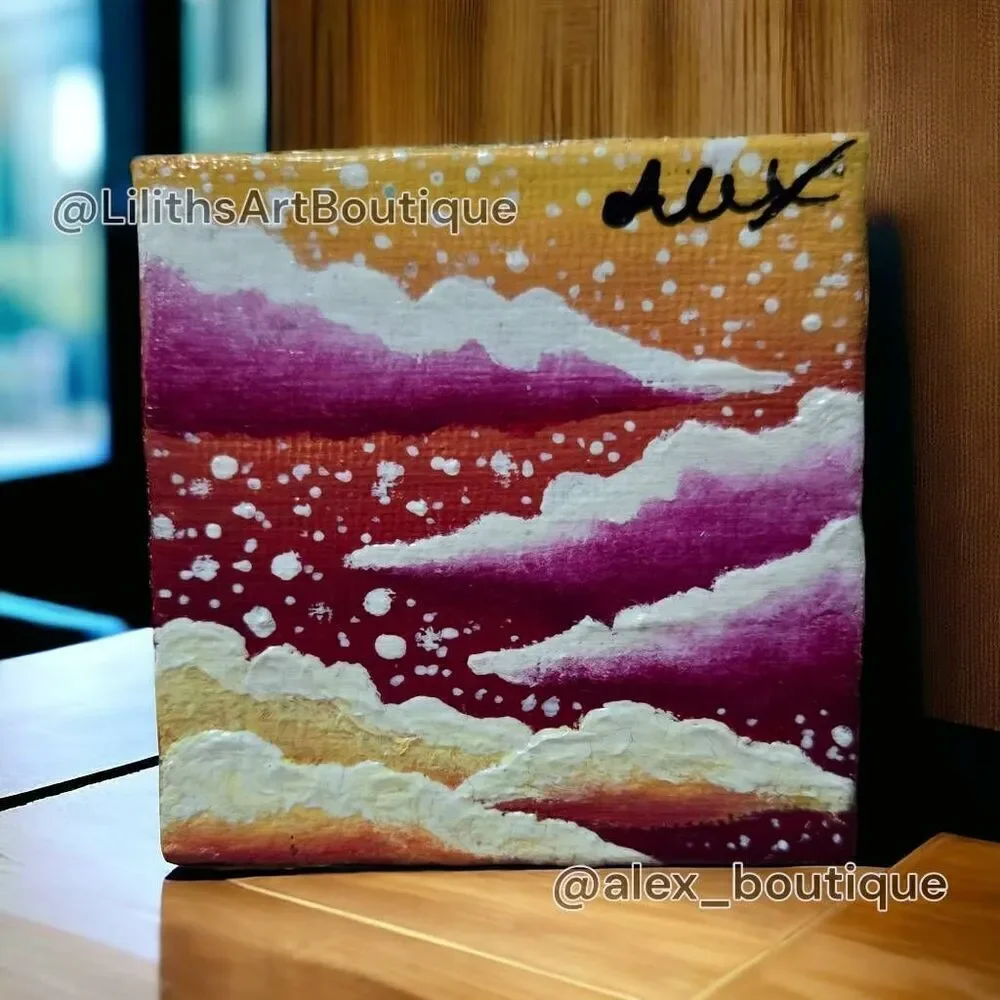 Mini Sky Painting (Y004) - Handmade Oil on Canvas - Picture 1 of 4